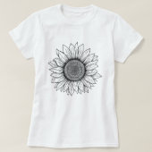T-shirt Bold Daisy Line Art; Simple Summer Flower  (Design devant)