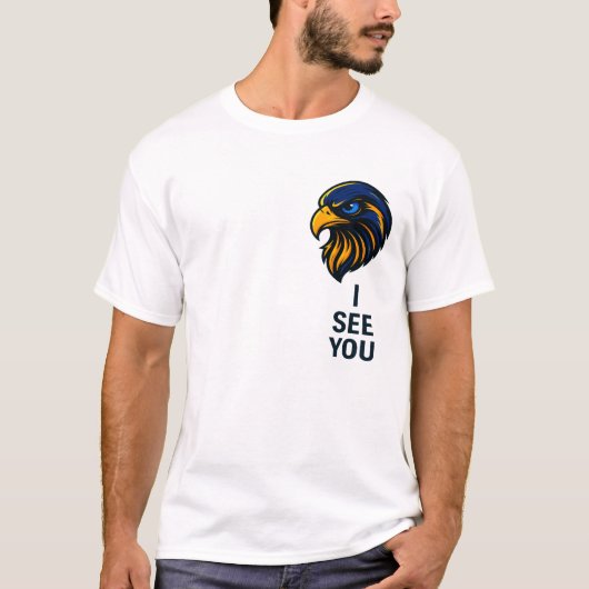 T-shirt Bold Falcon Head with "I SEE YOU" Statement - Mini (Devant)