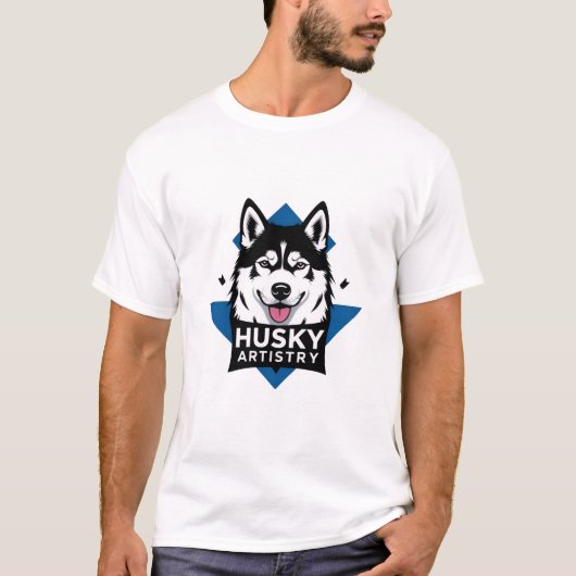 T-shirt - Bold Husky Chien Graphic Tee (Devant)