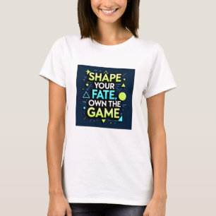 T-shirt Bold Neon Motivational Quote Graphic on Dark Blue