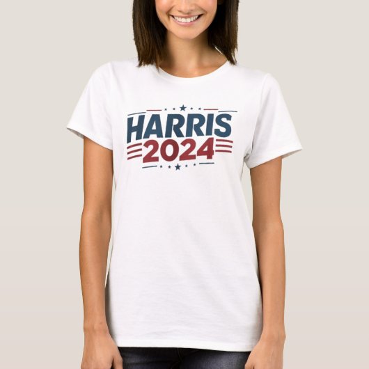 T-shirt Bold Patriotic Red, White, and Blue Harris 2024 (Devant)