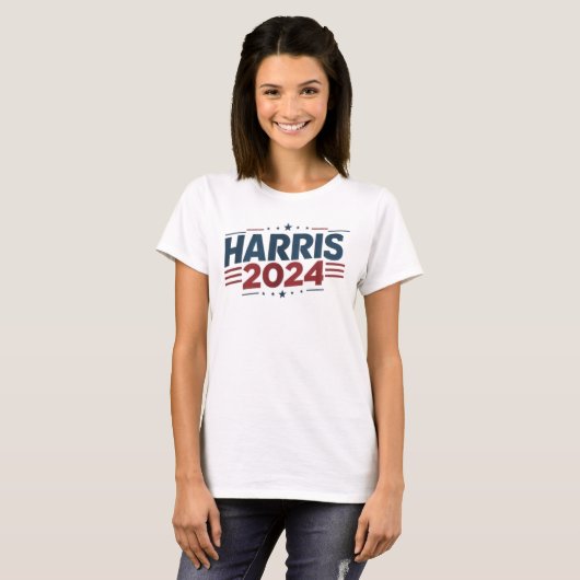 T-shirt Bold Patriotic Red, White, and Blue Harris 2024 (Devant entier)