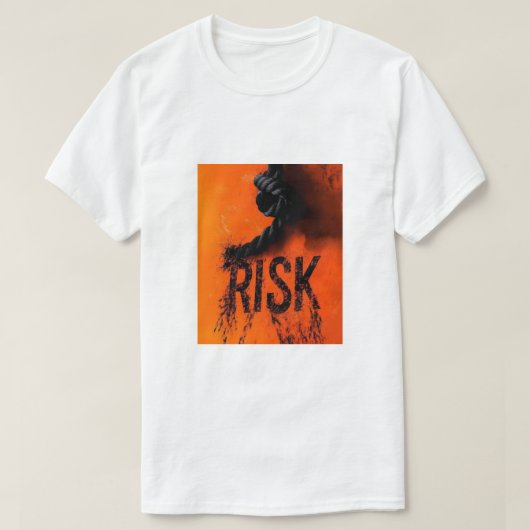 T-shirt Bold "RISK" Graphic with Rope — Motivational Distr (Design devant)