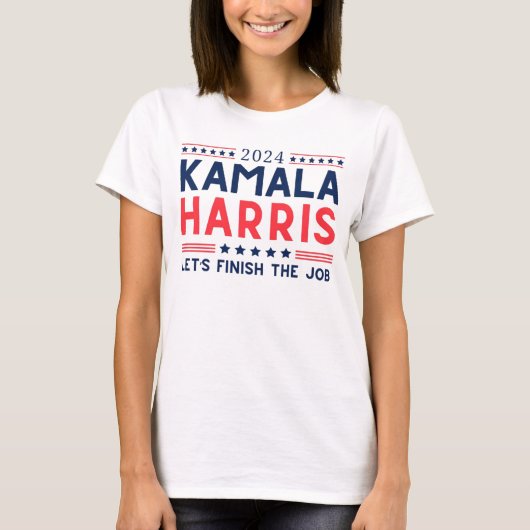 T-shirt Bold Rouge, blanc et bleu Kamala Harris 2024 (Devant)