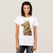 T-shirt Bold Silver GOLDEN WOLF Design Moderne (Devant entier)