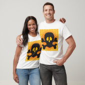 T-shirt Bold Skull and Crossbones with Orange Burst (Unisexe)