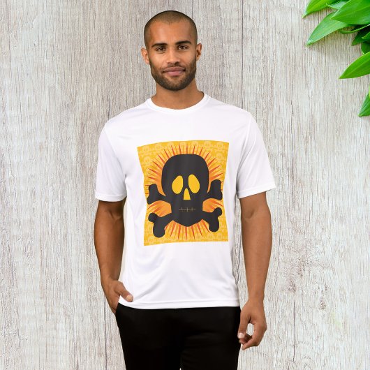T-shirt Bold Skull and Crossbones with Orange Burst