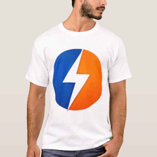 T-shirt Bold Split Lightning Bolt Circle Logo Shirt – Blue (Devant)