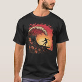 T-shirt Bold Surfer Silhouette Wave Rider Tee (Devant)