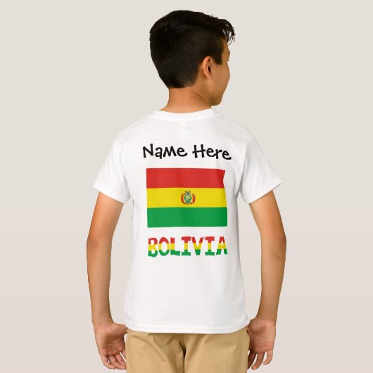 T-shirt Bolivia et Bolivian Flag with Your Name (Dos entier)
