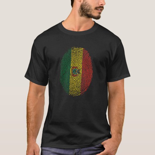 T-shirt Bolivia vingerafdruk vlag (Voorkant)