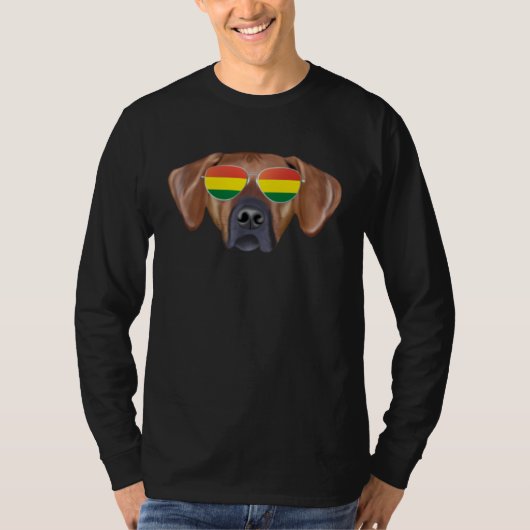 T-shirt Bolivian Flag Rhodesian Ridgeback Dog Bolivia Pock (Devant)