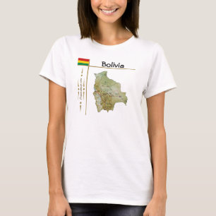 T-Shirt Bolivie Carte + Drapeau + Titre
