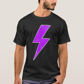 T-shirt Bolt Lightning Violet Blanc Design Équipe Sports