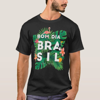 T-shirt Bom Dia Brasil Amérique du Sud Flamant rose Palm &