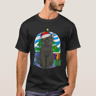 T-shirt Bombay Chat Cute Père Noël Noël Arbre Décor Ca