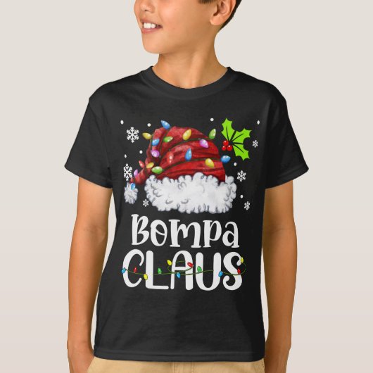 T-shirt Bompa Claus Noël Noël Lumière Noël Famille (Devant)