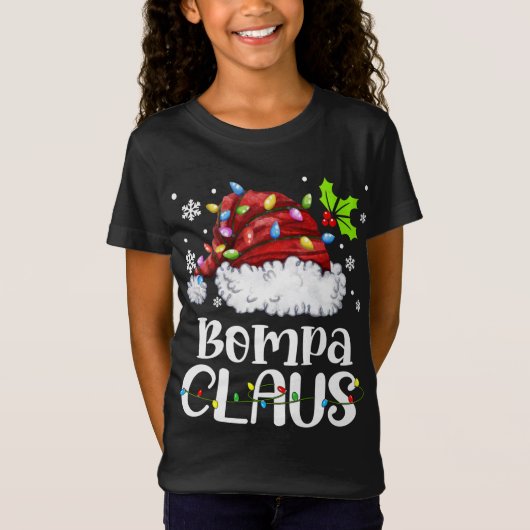 T-Shirt Bompa Claus Noël Noël Lumière Noël Famille (Devant)