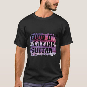 T-shirt Bon À Jouer Guitare Arrière - plan Rose Et Violet