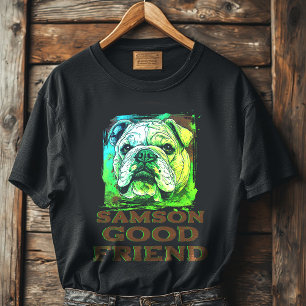 T-shirt bon ami nom personnalisé, graphique de chien vinta