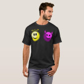 T-shirt bon contre mauvais sourire ange diable passe passe (Devant entier)