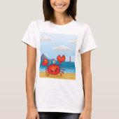 T-shirt Bon Crabe Sur Une Plage (Devant)