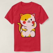 T-shirt Bon dessin de chat de chance (Design devant)