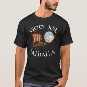 T-shirt Bon Jól Bonne Yule Noël Bateau Viking Avec Reind