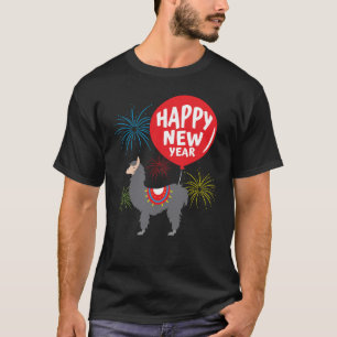 T-shirt Bon Nouvel An Feu d'artifice Llama Rocket