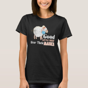 T-shirt Bon Petit Mouton Porte Leur Masque Mâle Portant Du