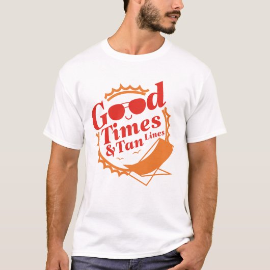 T-shirt Bon Temps Et Lignes De Tan (Devant)