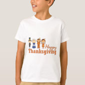 T-shirt Bon thanksgiving avec Pilgrim Amérindien (Devant)