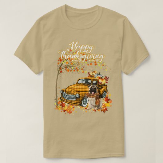 T-shirt Bon thanksgiving Carlin Chien Automne Automne Citr (Design devant)