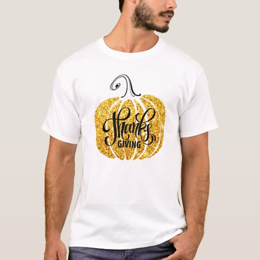 T-shirt Bon thanksgiving Citrouille Feuilles d'automne pla (Devant)