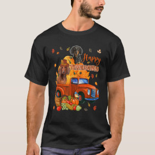 T-shirt Bon thanksgiving Dachshunts Sur Camion De Récupéra