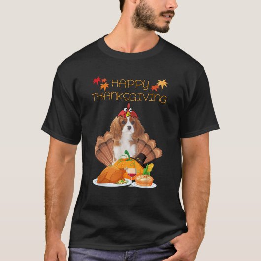 T-shirt Bon thanksgiving Day Cavalier King Charles Spani (Devant)