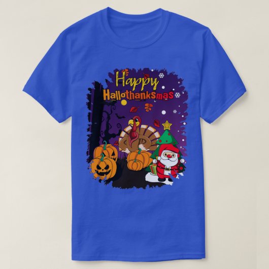 T-shirt Bon thanksgiving de Noël d'Halloween (Design devant)