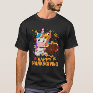 T-shirt bon thanksgiving Drôle Turquie Hugs Unicorn Lover