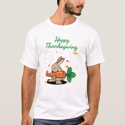 T-shirt Bon thanksgiving Funny Lapin (Devant)