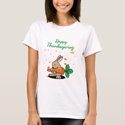 T-shirt Bon thanksgiving Funny Lapin (Devant)