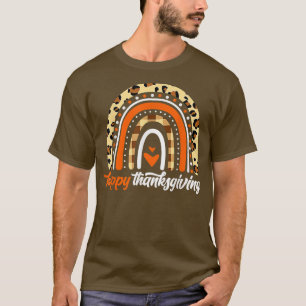 T-shirt Bon thanksgiving Leopard Rainbow Plaid Fall Autu