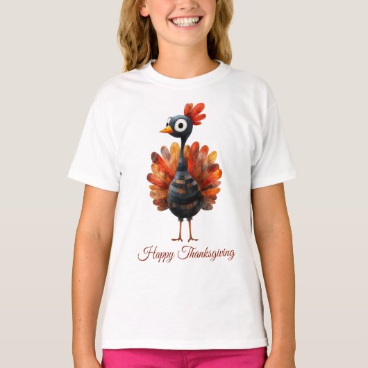 T-shirt Bon thanksgiving mignon Bébé coloré Turquie (Devant)