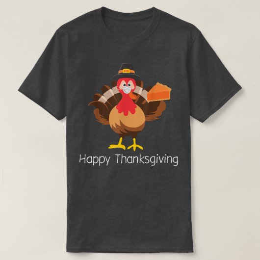 T-shirt Bon thanksgiving pour les filles garçons tourte de (Design devant)