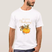 T-shirt Bon thanksgiving rustique citrouille automne flora (Devant)