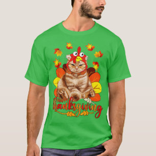 T-shirt Bon thanksgiving Tee Cat Turquie Noël