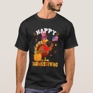 T-shirt Bon thanksgiving Turquie Merci Drapeau Américain P
