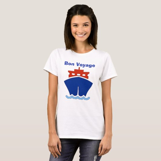 T-shirt Bon voyage, ajouter du texte (Devant entier)