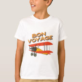 T-shirt Bon Voyage Biplane Avion Vintage (Devant)