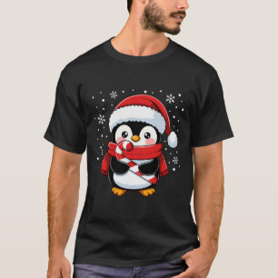 T-shirt Bonbon de Noël Pingouin Hiver Fille Tout-Petit B