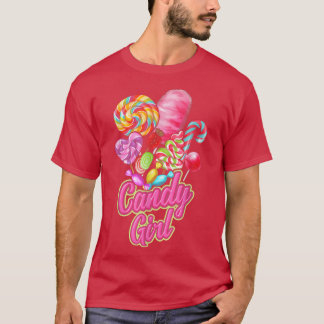 T-shirt Bonbon Et Fille Mignonne Sucrée Bonbon De Coton Am